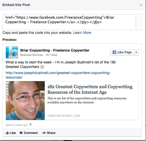 facebook embed code
