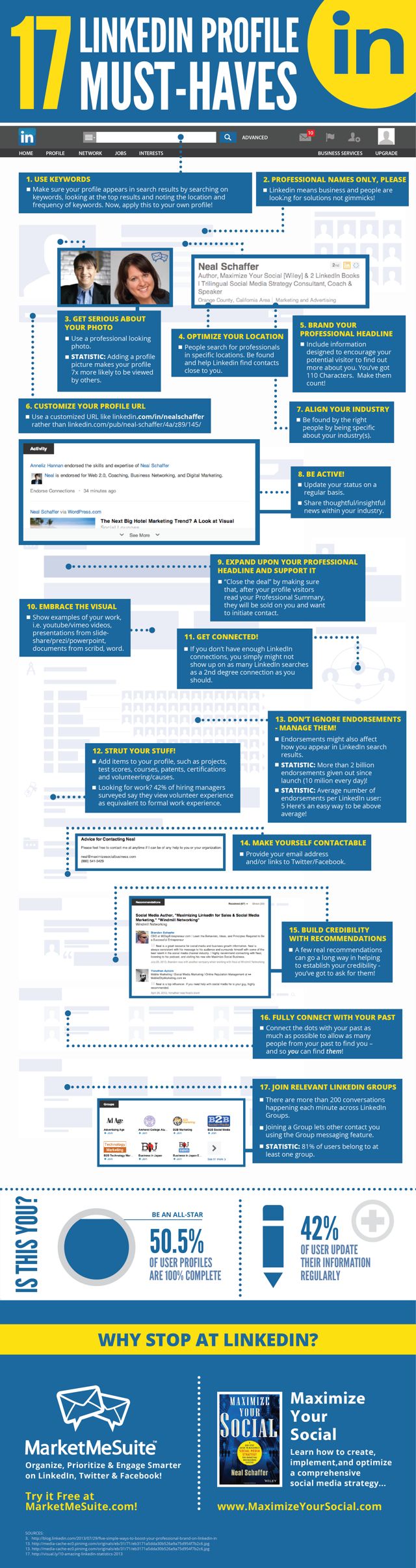 LinkedIn 17 must-haves infographic